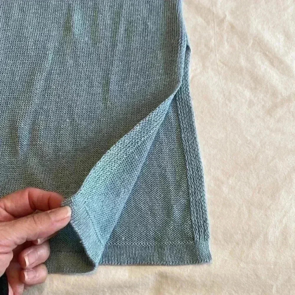 J Jill Linen/Viscose Blend Open Front Cardigan, Size XS in Sea Glass Blue/Green. - Picture 4 of 10